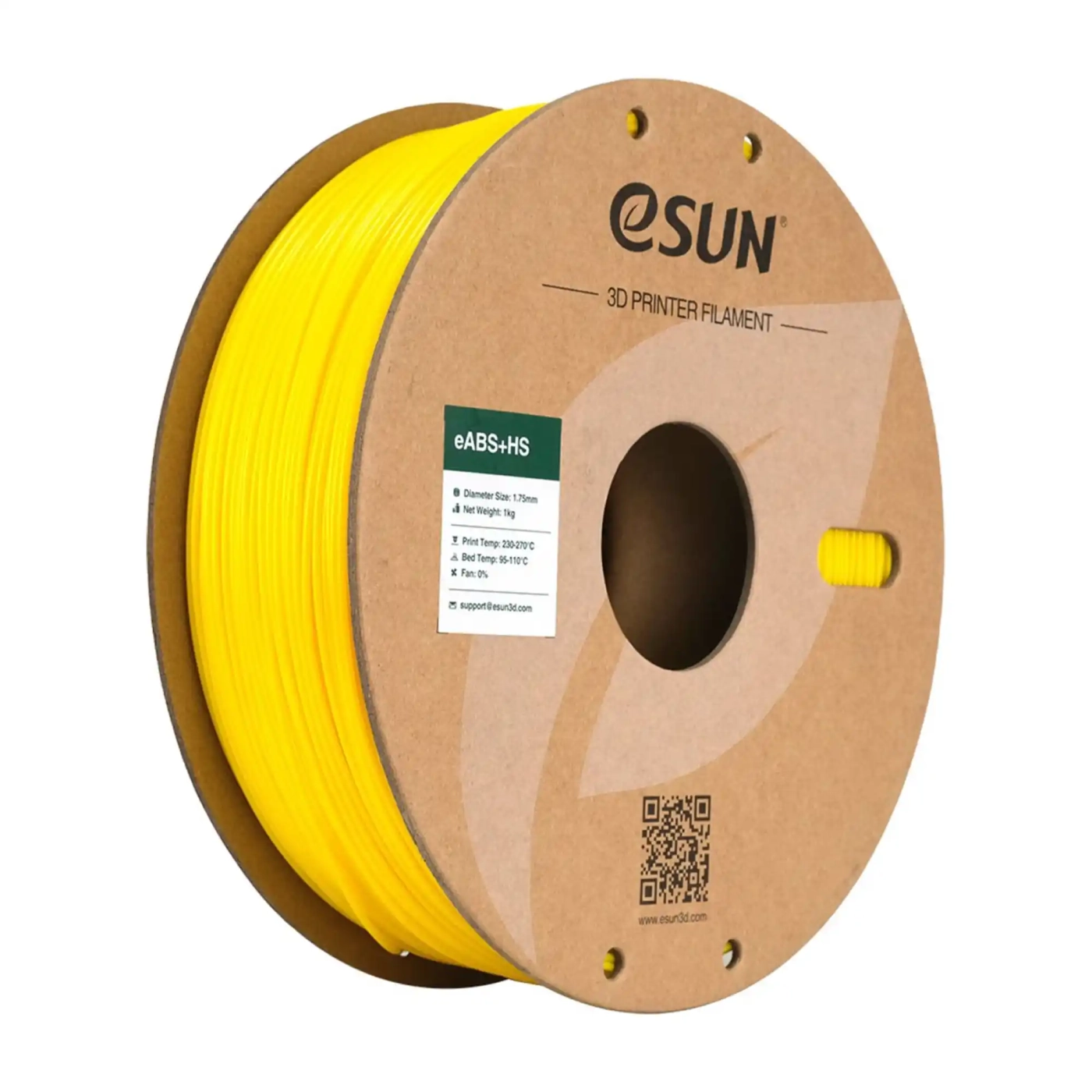 Купить eABS+HS Filament (пластик) для 3D принтера Esun 1кг, 1.75мм, желтый (eABS+HS-175Y1) - фото 1