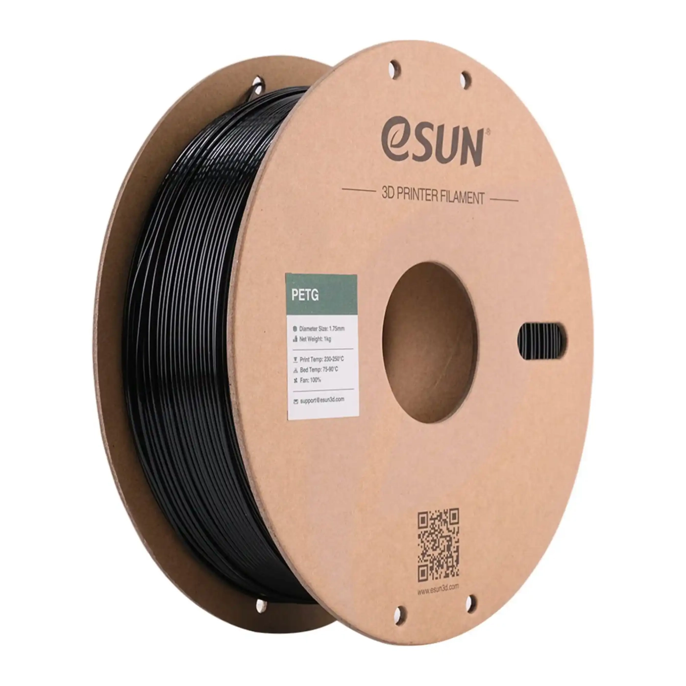 Купить PETG Filament (пластик) для 3D принтера Esun 1кг, 1.75мм, черный (PETG175SB1) - фото 1