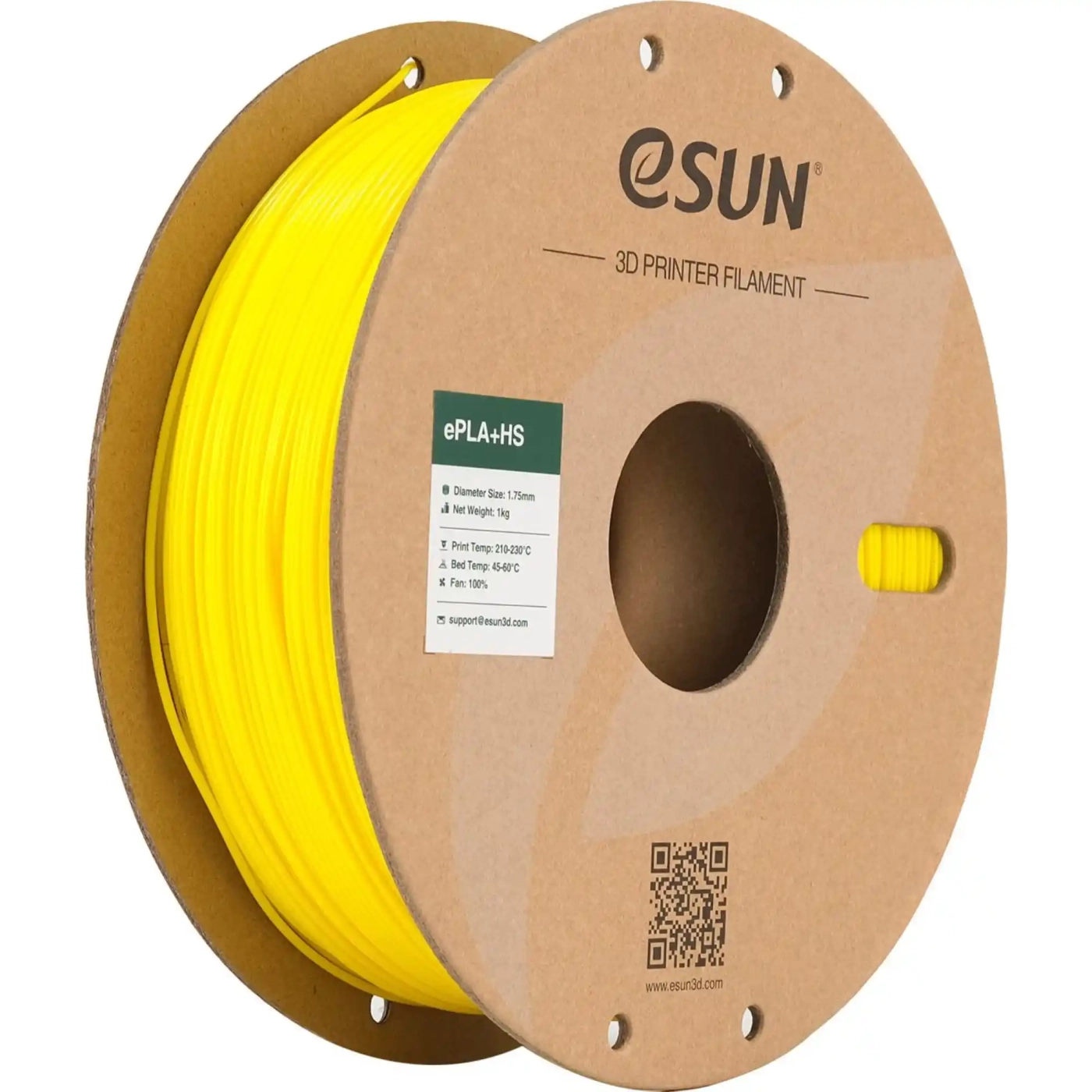 Купить ePLA Plus HS Filament (пластик) для 3D принтера Esun 1кг, 1.75мм, желтый (EPLA+HS-P175Y1) - фото 1