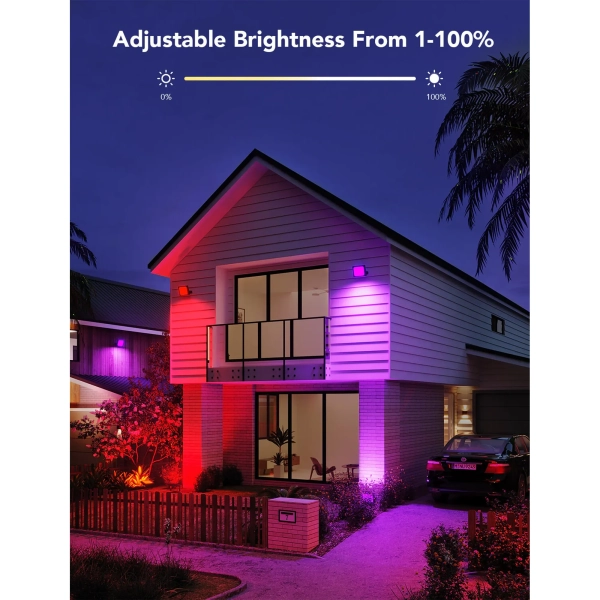 Купить Набор настенных светильников Govee H7060 RGBICWW LED Smart Flood Lights Black (H7060311) - фото 5