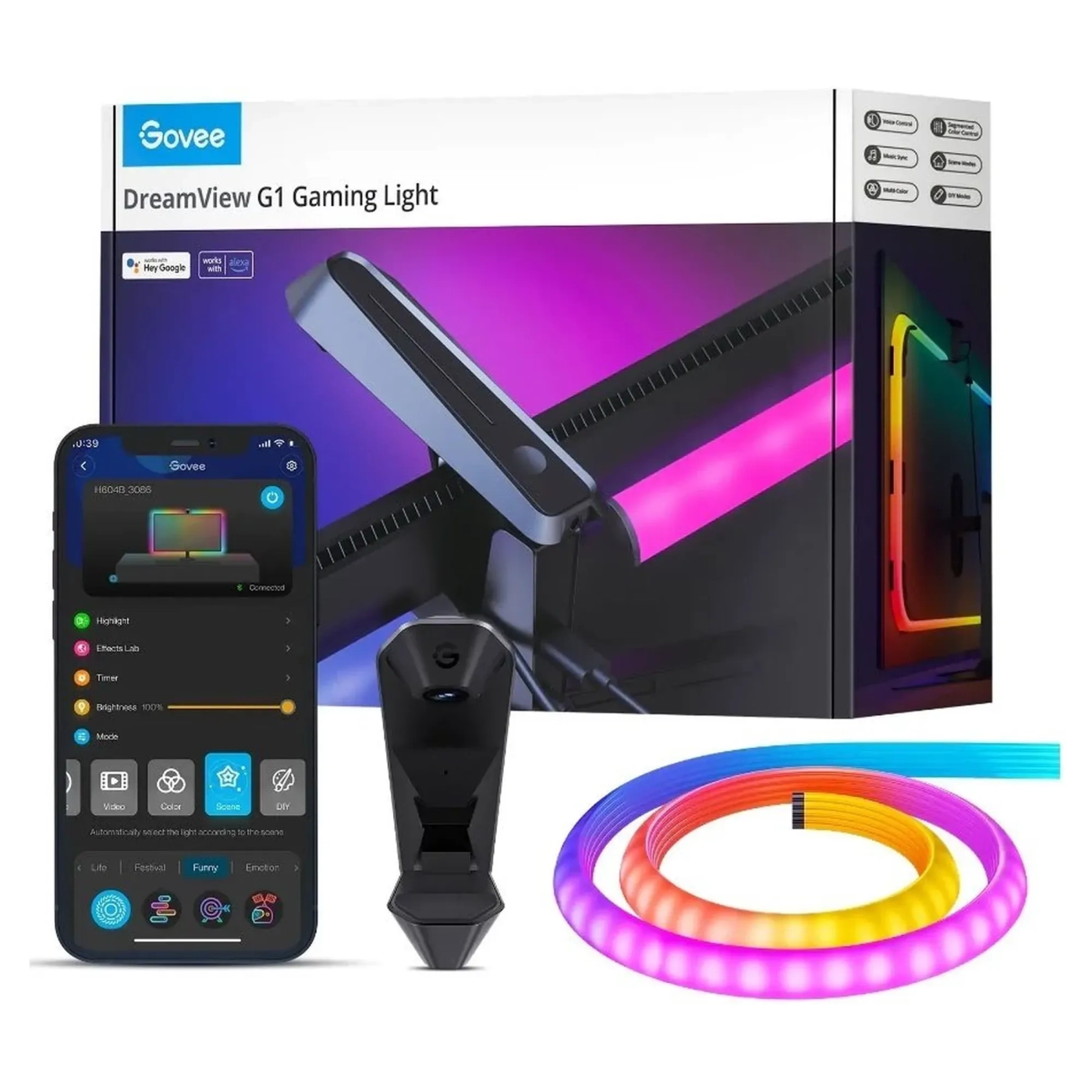 Купить Набор адаптивной подсветки Govee H604B DreamView G1 Gaming Light 24-29" RGB Gray (B604B311) - фото 3