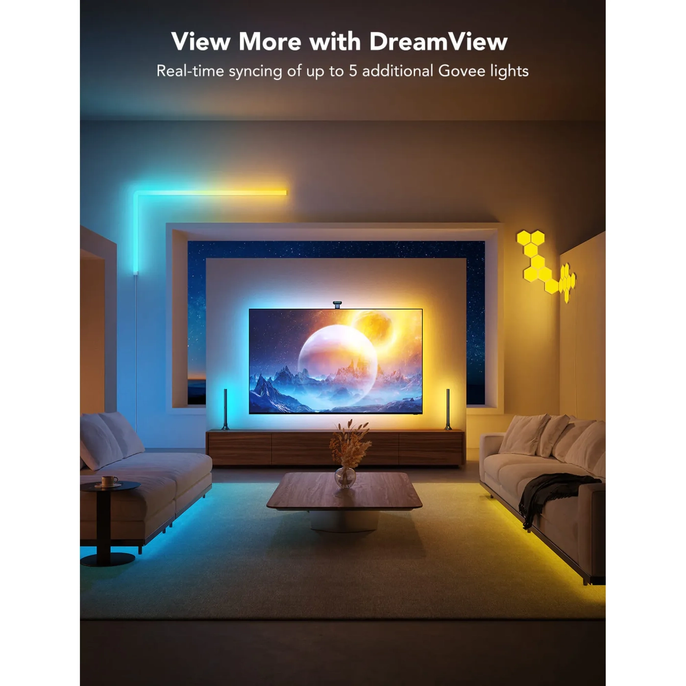 Купити Набір адаптивного підсвічування Govee H605C Envisual TV Backlight T2 for 55-65" RGB Black (H605C311) - фото 6
