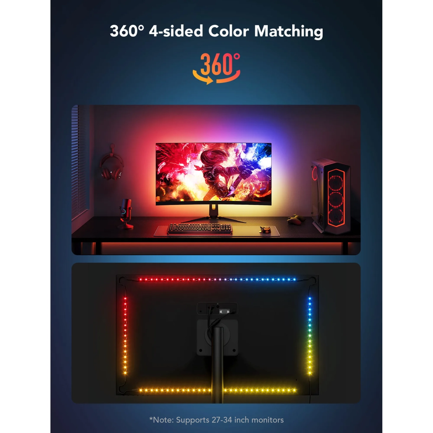 Купити Набір адаптивного підсвічування Govee H6609 Gaming Light Strip G1 Black (H6609312) - фото 5