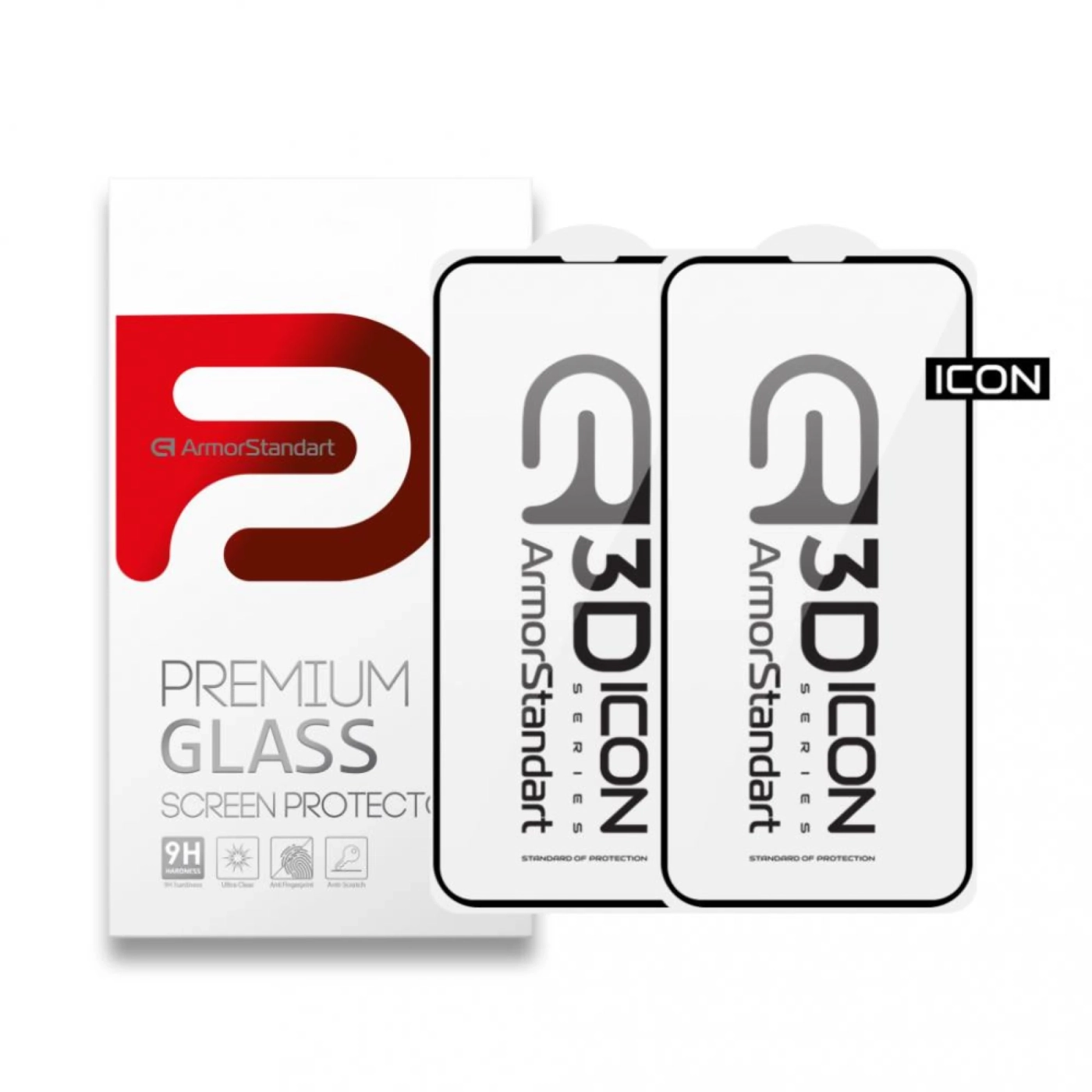 Купить Набор защитных стекол ArmorStandart Icon 3D для iPhone 14/13/13 Pro Black 2шт (ARM62764) - фото 1