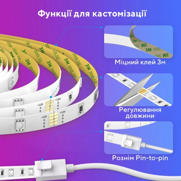 Купити Розумна LED стрічка Govee H6110 RGB Strip Light Wi-Fi Bluetooth 10м (H61103A1) - фото 9