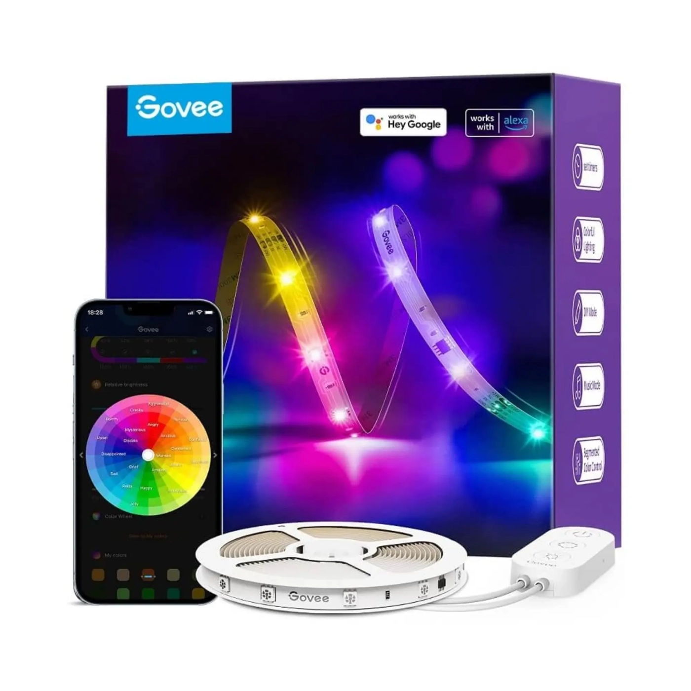 Купити Розумна LED стрічка Govee H618С RGBIC Strip Light Wi-Fi Bluetooth 10м (H618C3D1) - фото 2