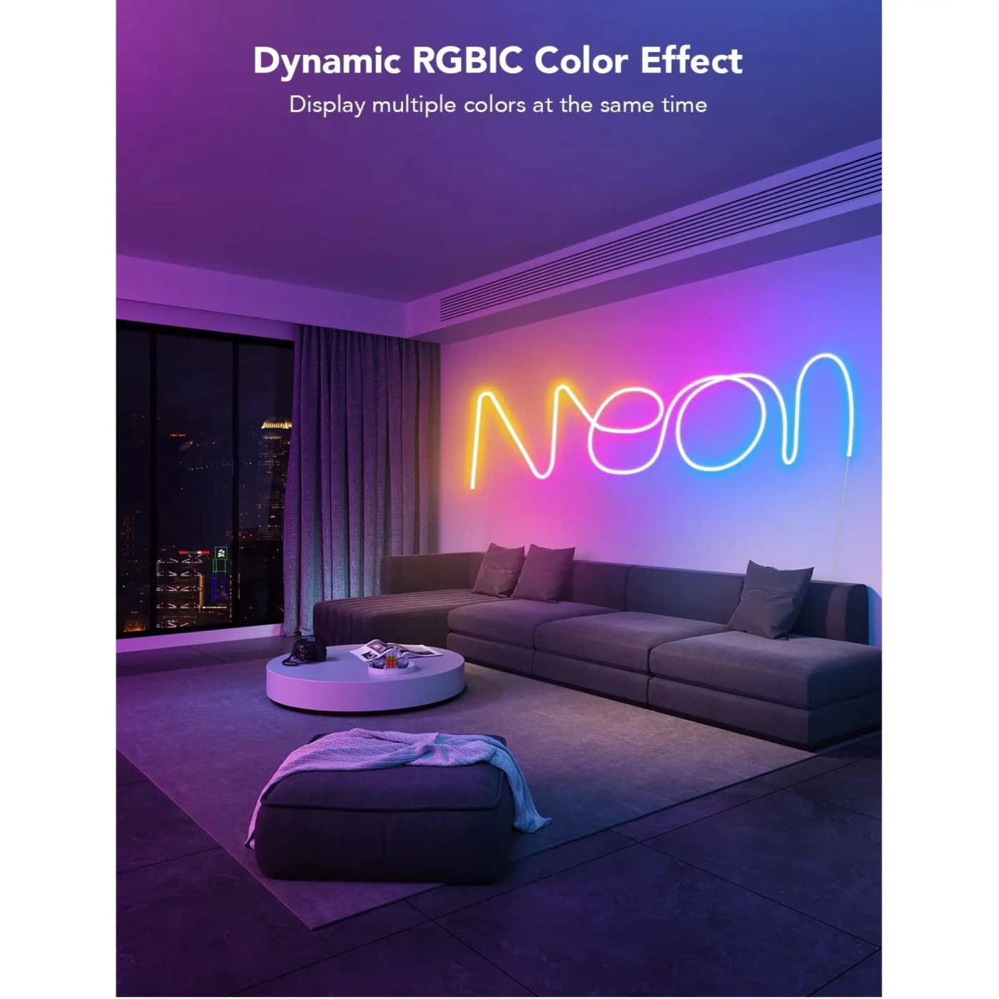 Купить Умная LED лента Govee H61A0 RGBIC Neon Rope Light Wi-Fi Bluetooth 3м (H61A03D1) - фото 13