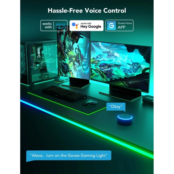 Купити Розумна LED стрічка Govee H61C3 RGBIC Neon Rope Light for desks Wi-Fi Bluetooth 3м (H61C33D1) - фото 13