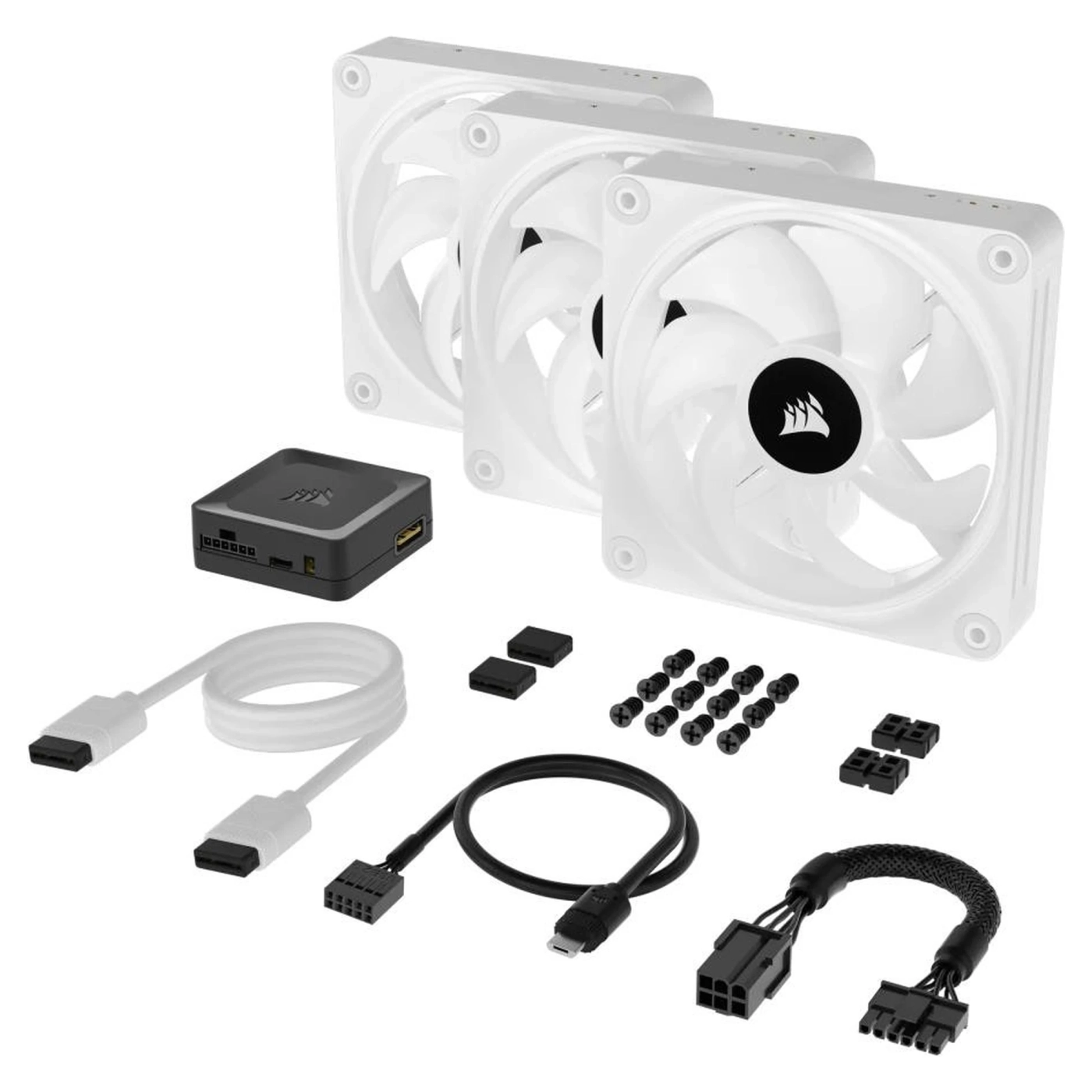 Купити Вентилятор Corsair iCUE LINK QX120 RGB White 3 pack with iCUE Link System Hub White (CO-9051006-WW) - фото 8