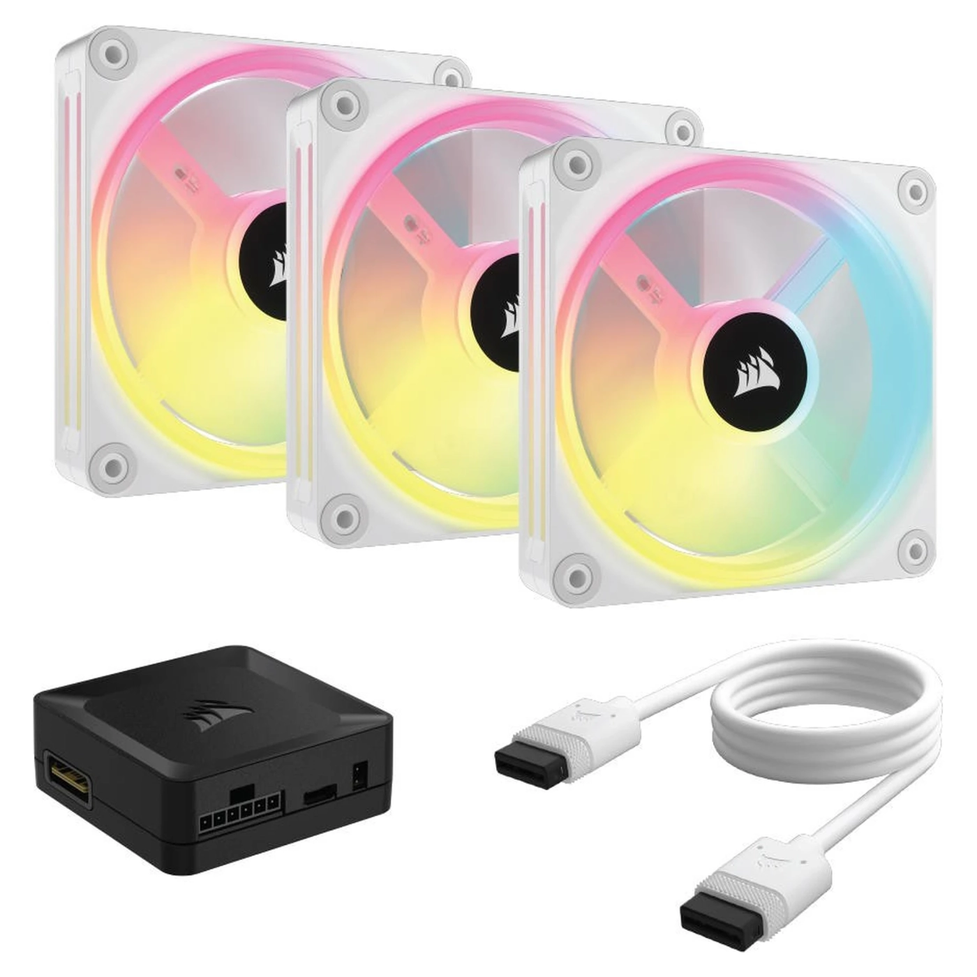 Купити Вентилятор Corsair iCUE LINK QX120 RGB White 3 pack with iCUE Link System Hub White (CO-9051006-WW) - фото 11