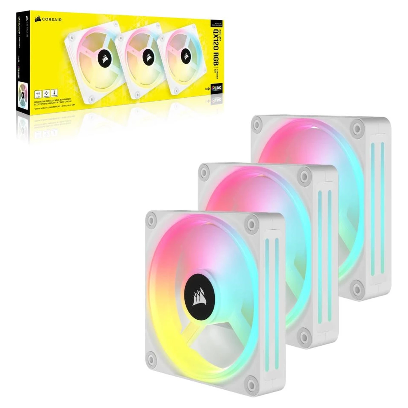 Купити Вентилятор Corsair iCUE LINK QX120 RGB White 3 pack with iCUE Link System Hub White (CO-9051006-WW) - фото 12