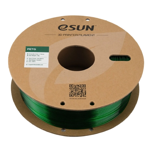 Купити PETG Filament (пластик) для 3D принтера Esun 1кг, 1.75мм, прозорий зелений (PETG175G1) - фото 3