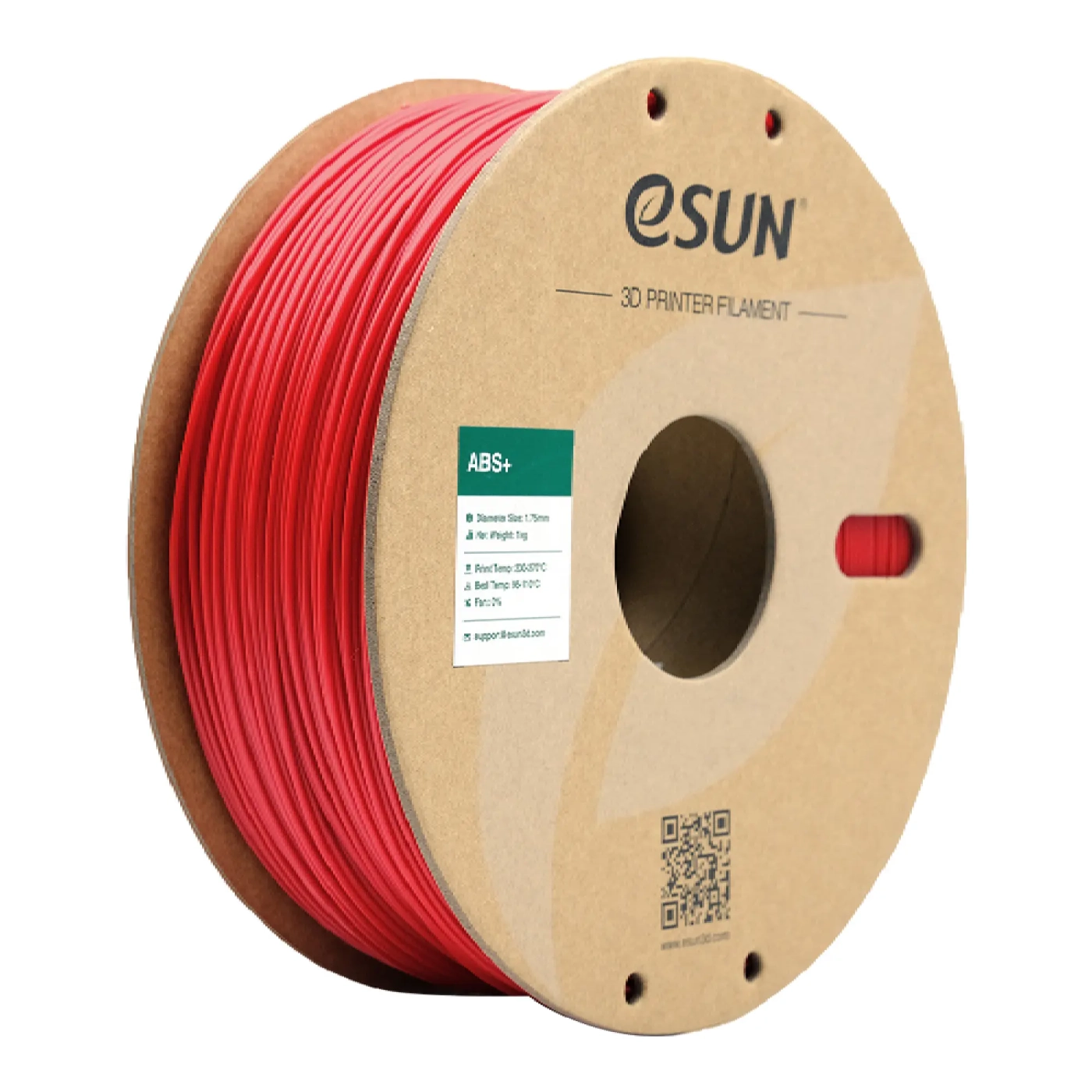 Купити ABS Plus Filament (пластик) для 3D принтера Esun 1кг, 1.75мм, червоний (ABS+175R1) - фото 1