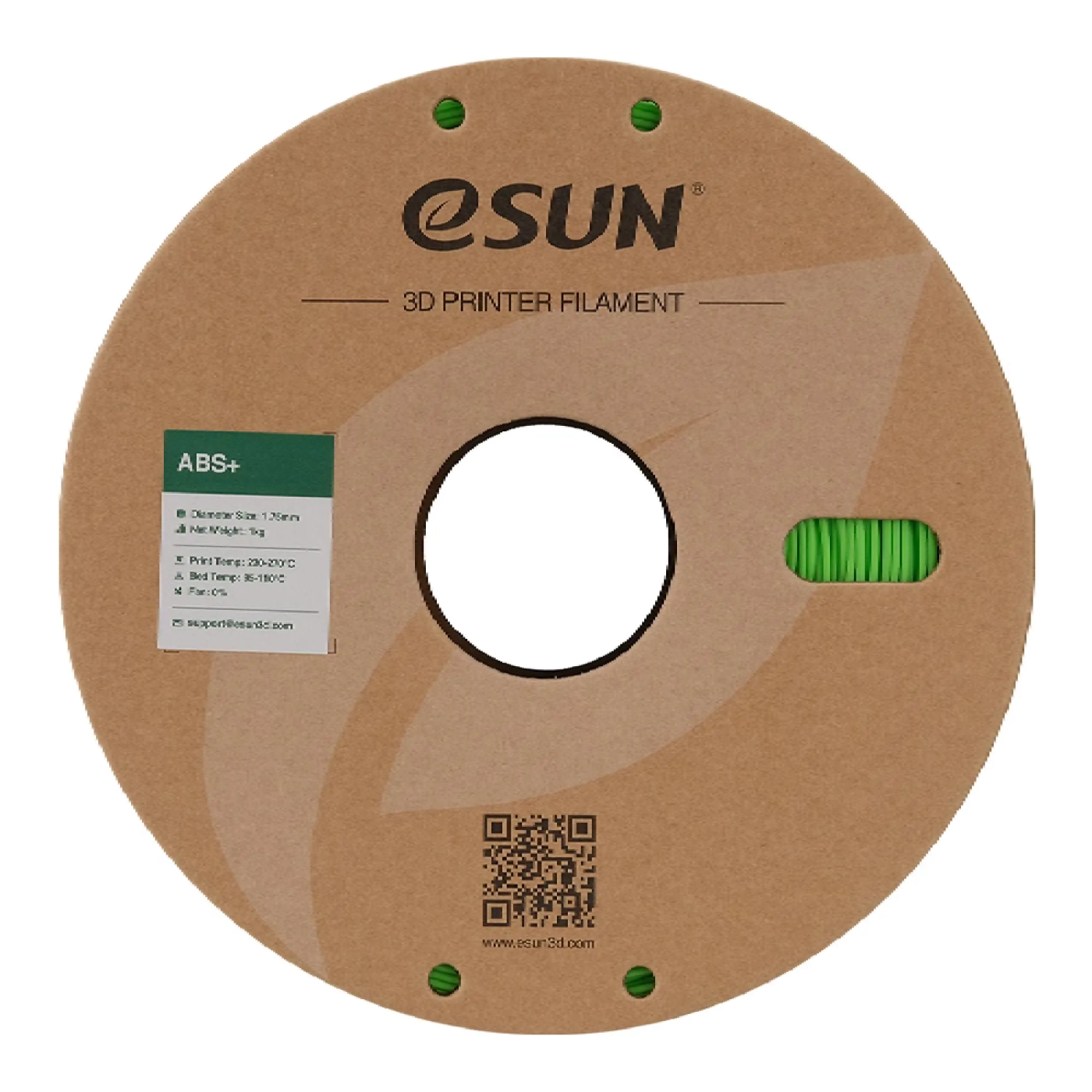 Купити ABS Plus Filament (пластик) для 3D принтера Esun 1кг, 1.75мм, яскраво зелений (ABS+175V1) - фото 2