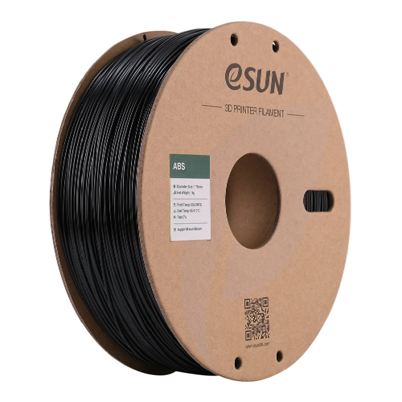 Купить ABS Filament (пластик) для 3D принтера Esun 1кг, 1.75мм, черный (ABS-175B1) - фото 1