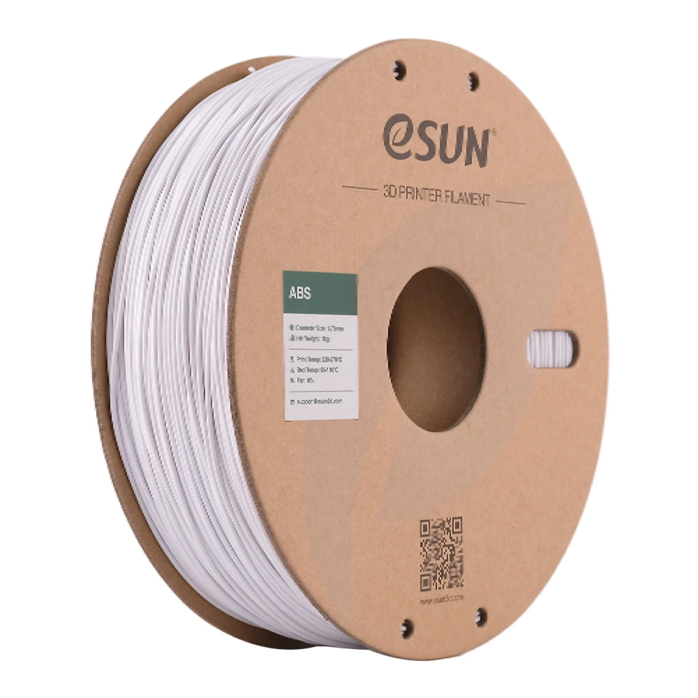 Купити ABS Filament (пластик) для 3D принтера Esun 1кг, 1.75мм, холодний білий (ABS-175CW1) - фото 1