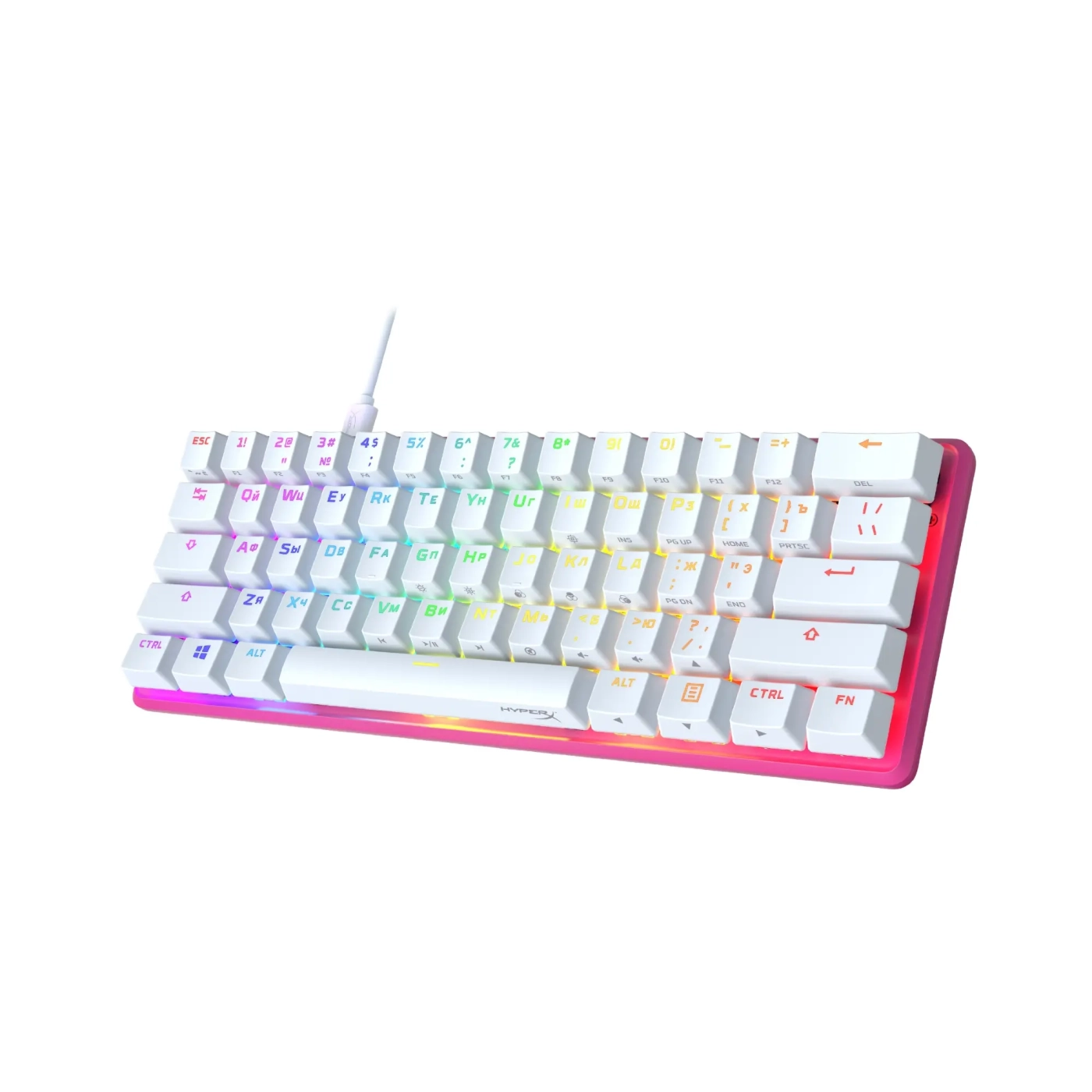 Купить Клавиатура HyperX Alloy Origins 60 HX Red USB Pink (572Y6AA) - фото 2
