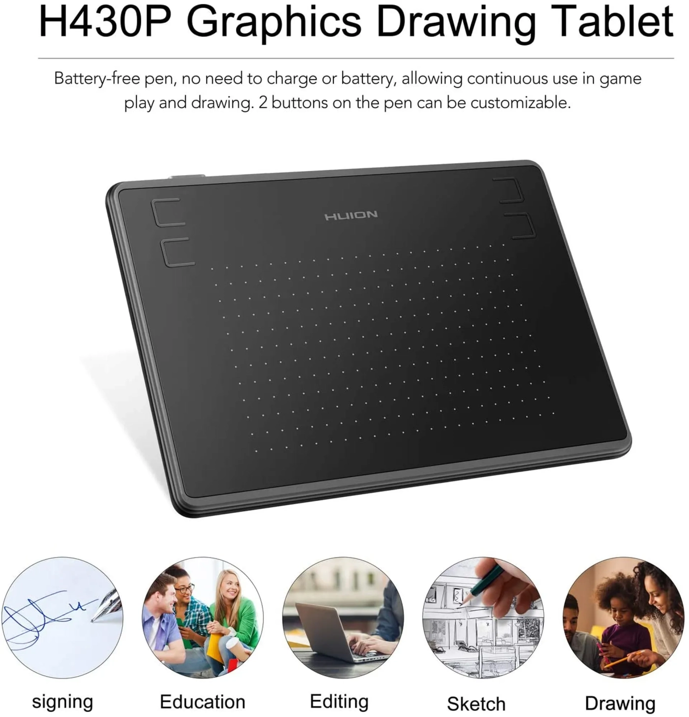 Купити Графічний планшет Huion Inspiroy H430P - фото 13