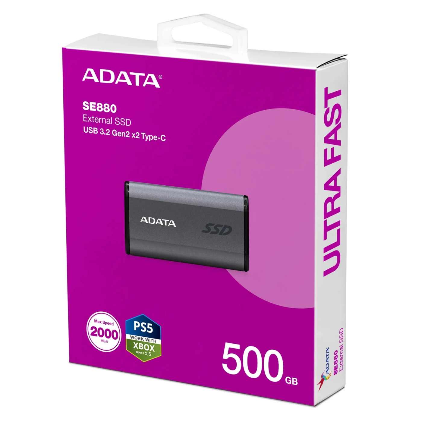 Купить SSD диск ADATA SE880 500GB USB-C Titanium Gray (AELI-SE880-500GCGY) - фото 6