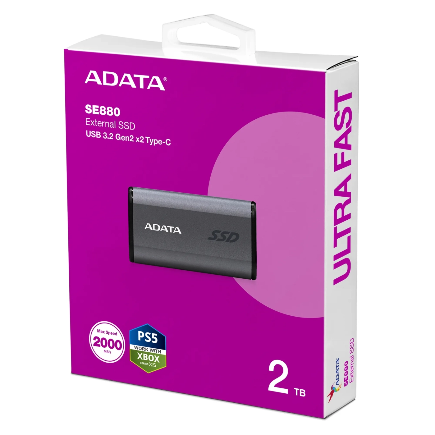Купить SSD диск ADATA SE880 2TB USB-C Titanium Gray (AELI-SE880-2TCGY) - фото 6