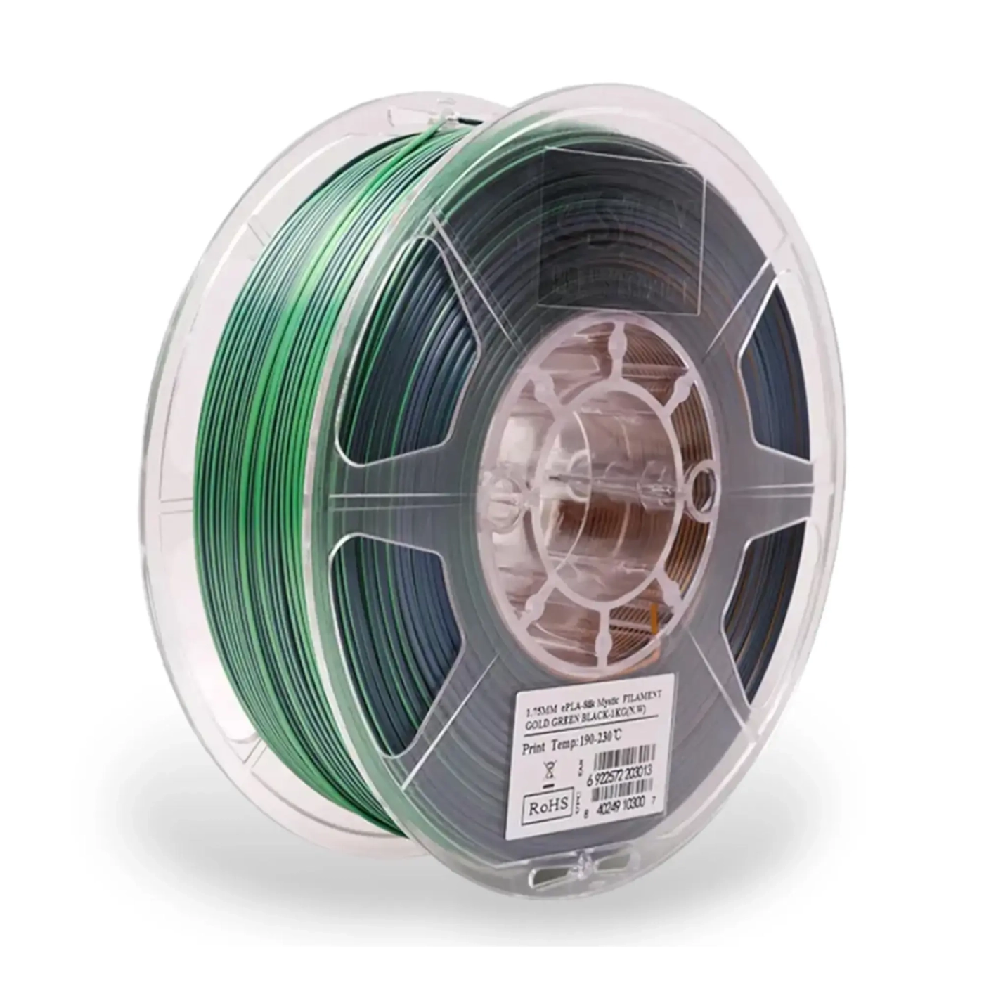 Купити ePLA-Silk Mystic Filament (пластик) для 3D принтера Esun 1кг, 1.75мм, золотий\зелений\чорний (S-MYSTIC175JGB1) (6922572203013) - фото 1