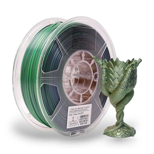 Купити ePLA-Silk Mystic Filament (пластик) для 3D принтера Esun 1кг, 1.75мм, золотий\зелений\чорний (S-MYSTIC175JGB1) (6922572203013) - фото 2