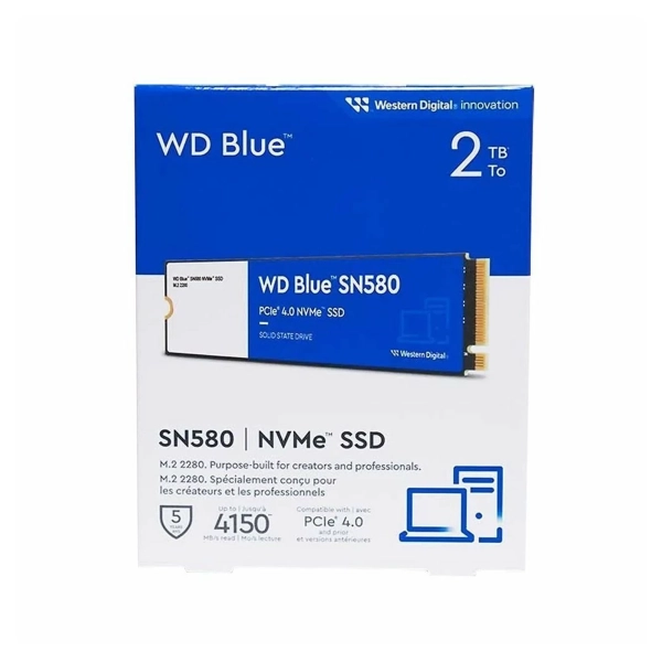 Купить SSD диск WD Blue SN580 2TB M.2 2280 NVME PCI Express 4.0 x4 (WDS200T3B0E) - фото 2