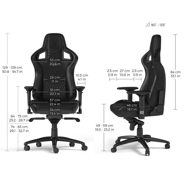 Купити Крісло для геймерів Noblechairs Epic real leather black (NBL-RL-BLA-001) - фото 12