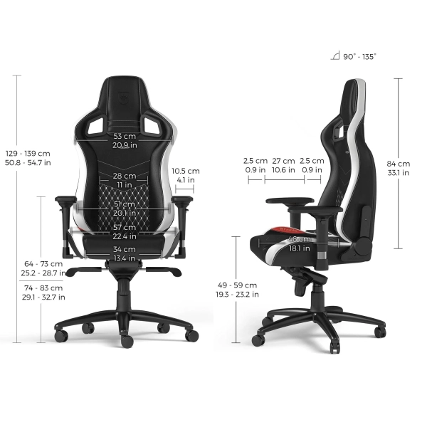 Купить Кресло для геймеров Noblechairs Epic real leather black/white/red (NBL-RL-EPC-001) - фото 12