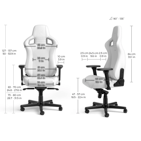 Купить Кресло для геймеров Noblechairs Epic White Edition (NBL-EPC-PU-WED) - фото 6