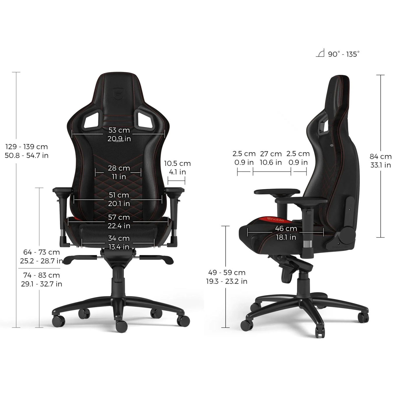 Купить Кресло для геймеров Noblechairs Epic PU leather black/red (NBL-PU-RED-002) - фото 12