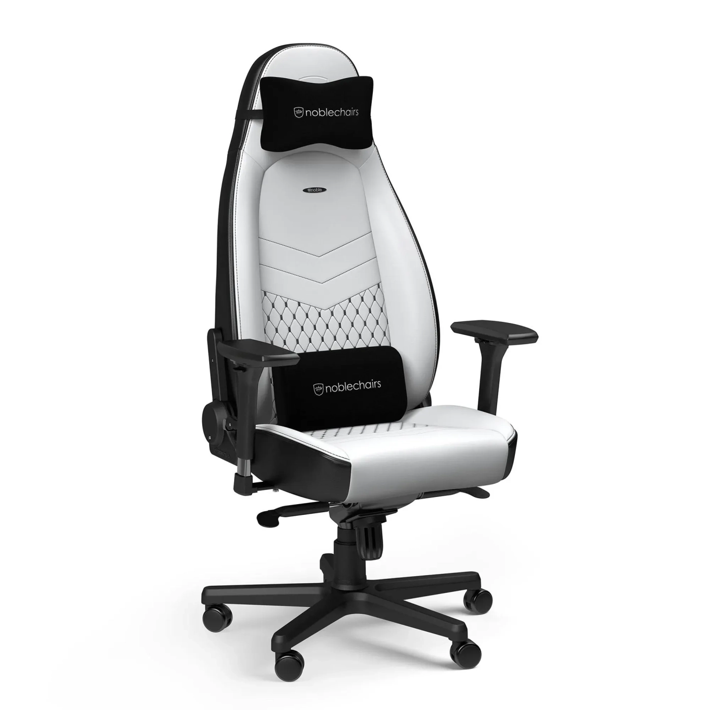 Купити Крісло для геймерів Noblechairs Icon PU leather white/black (NBL-ICN-PU-WBK) - фото 1