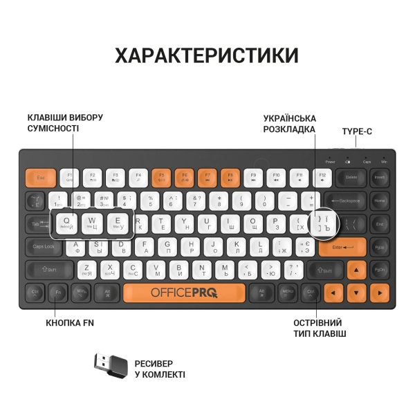Купить Клавиатура OfficePro SK955B Black - фото 2