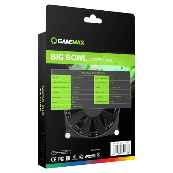 Купити Вентилятор Gamemax GMX-12-RBB - фото 9