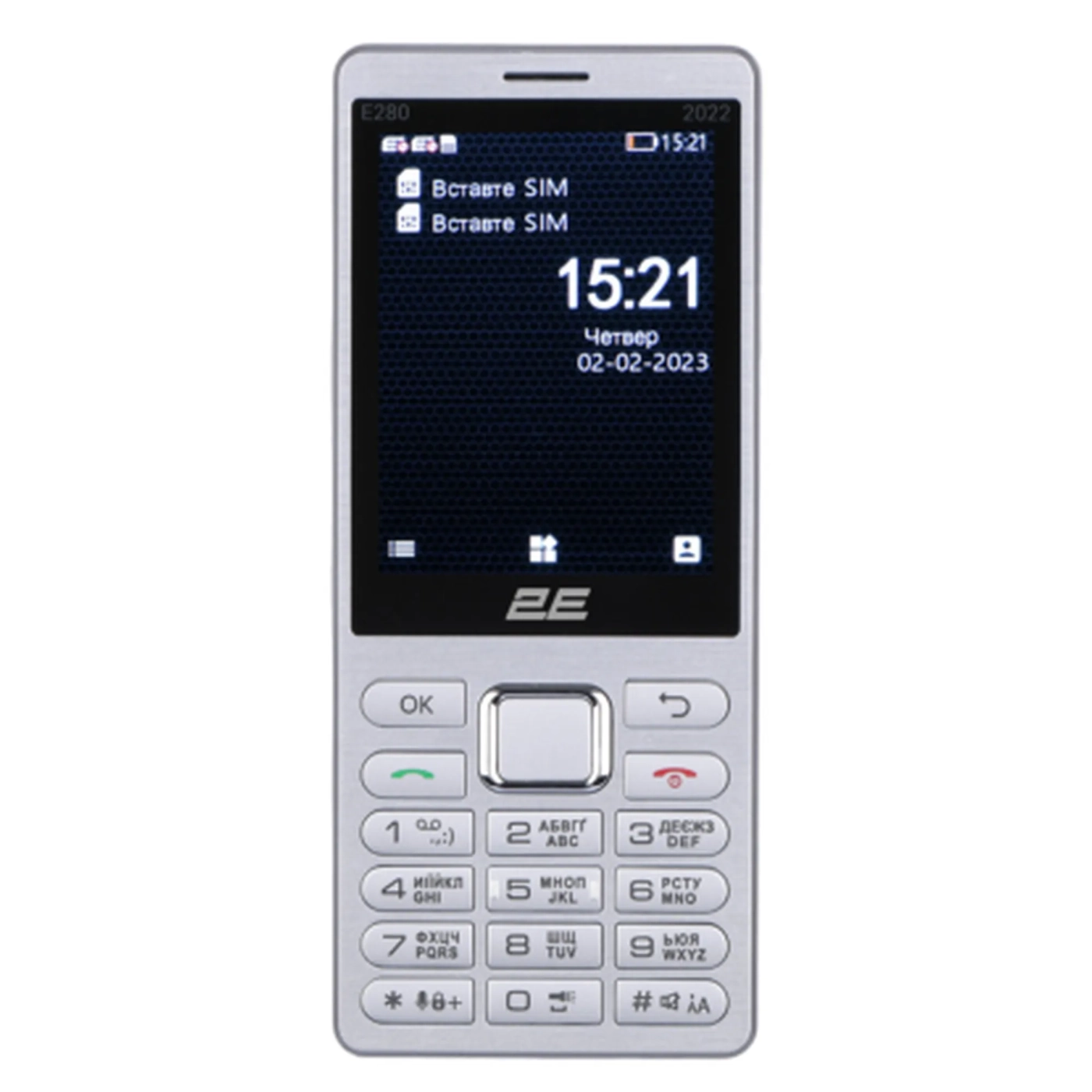 Купить Мобильный телефон 2E E280 2022 Silver (688130245227) - фото 1
