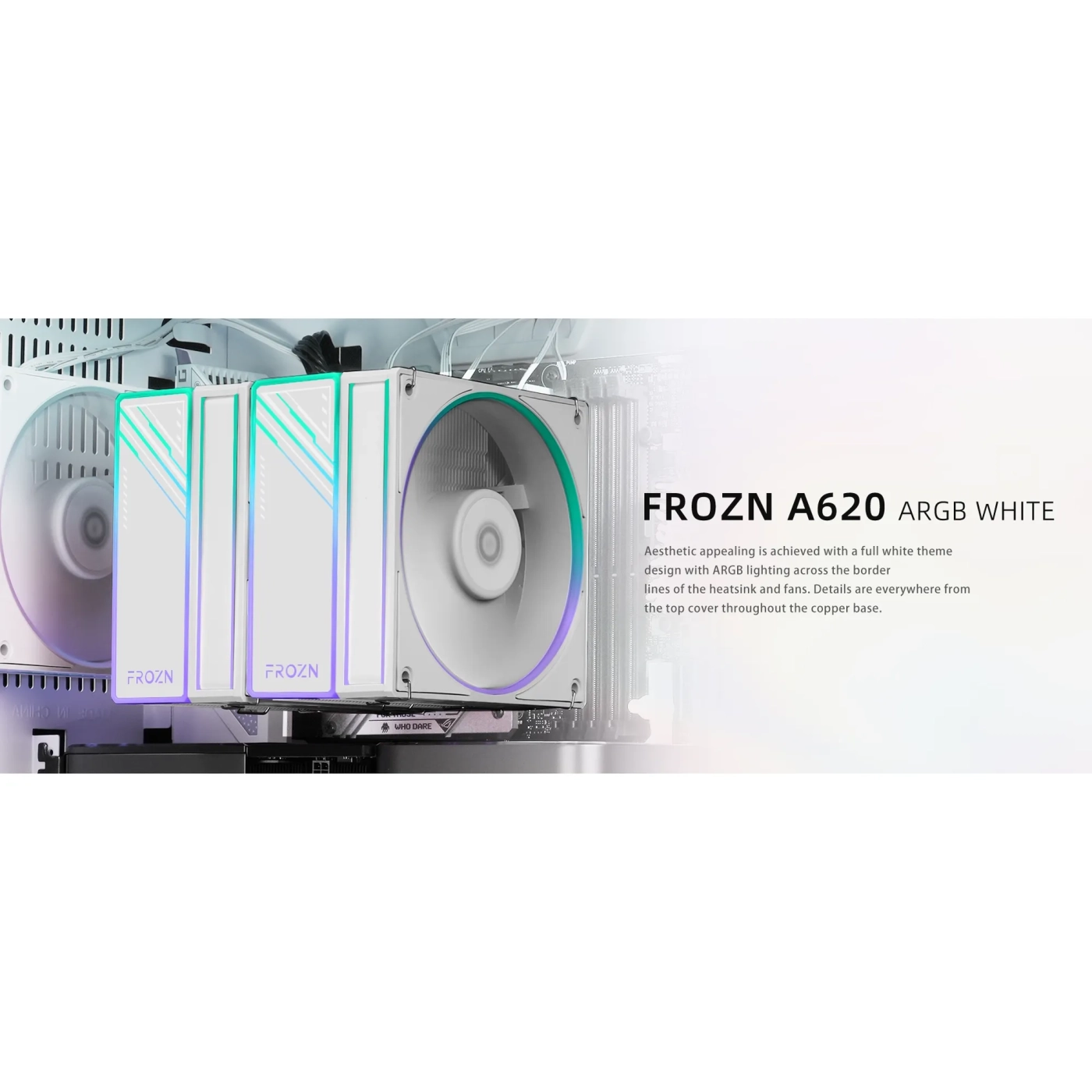 Купити Процесорний кулер ID-Cooling Frozn A620 ARGB White - фото 7