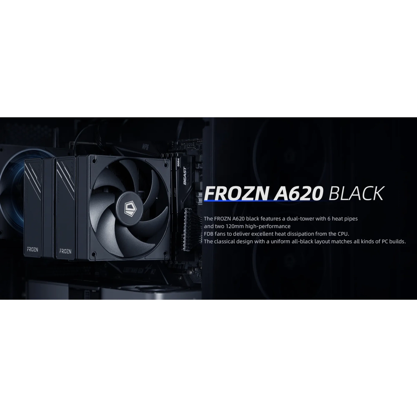 Купити Процесорний кулер ID-Cooling Frozn A620 Black - фото 8