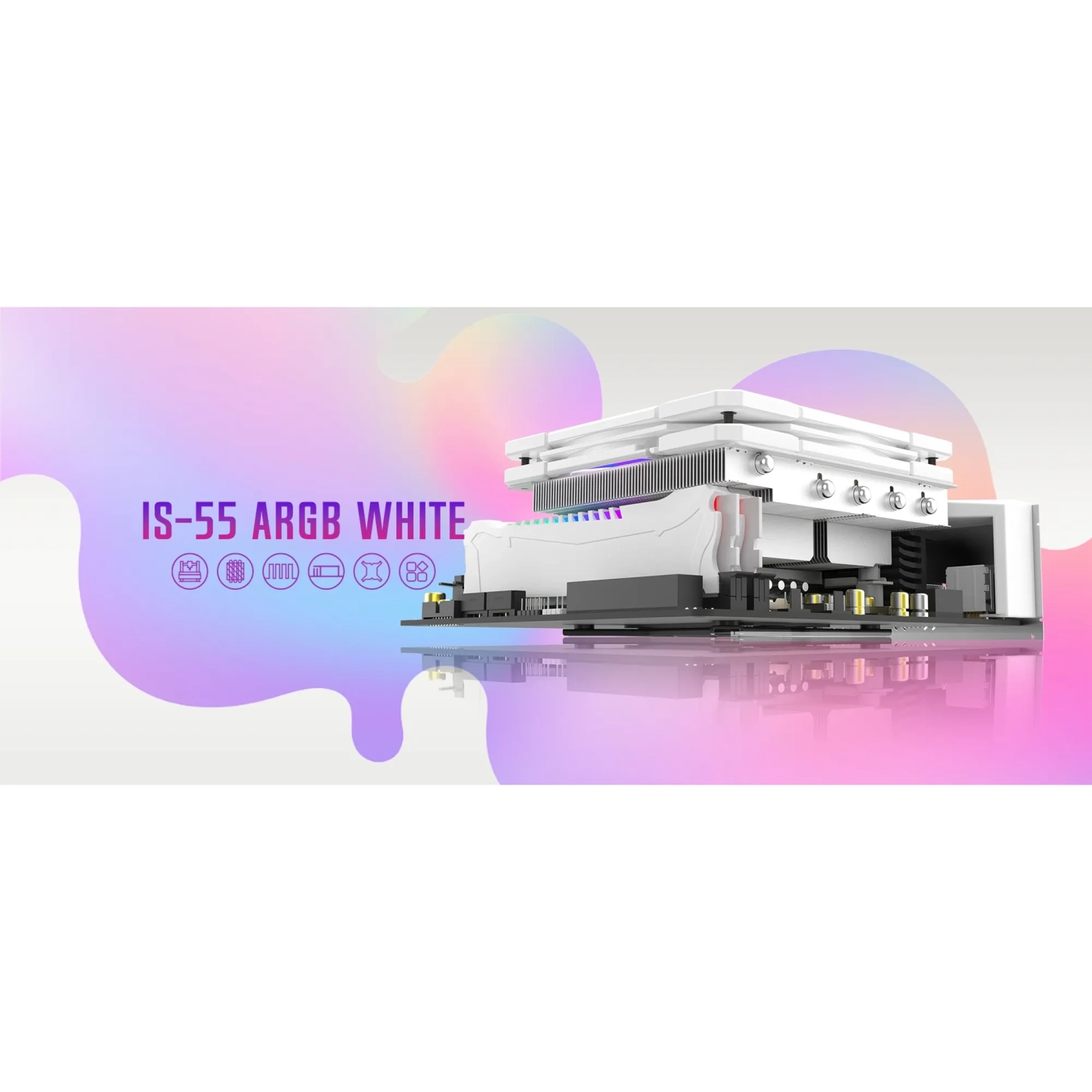 Купити Процесорний кулер ID-Cooling IS-55 ARGB White - фото 8