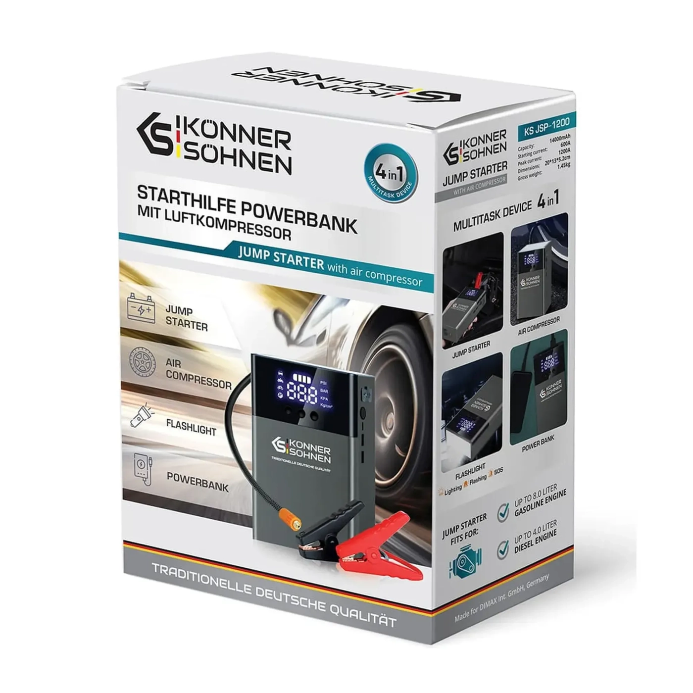 Купить Пуско-зарядное устройство портативное Konner Sohnen KS JSP-1200 с компрессором (KSJSP-1200) - фото 7