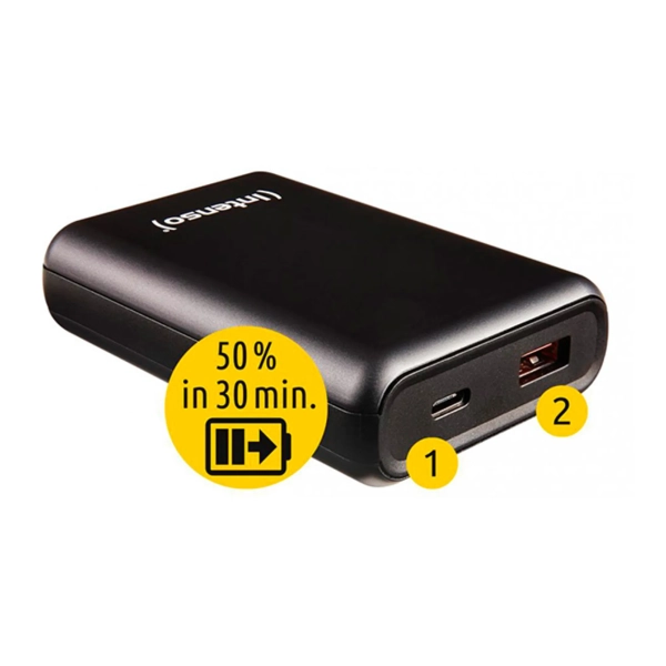 Купить Павербанк УМБ Intenso A10000 3A 10000mAh, PD/QC3.0 20W USB-C Out (732243) Black - фото 2