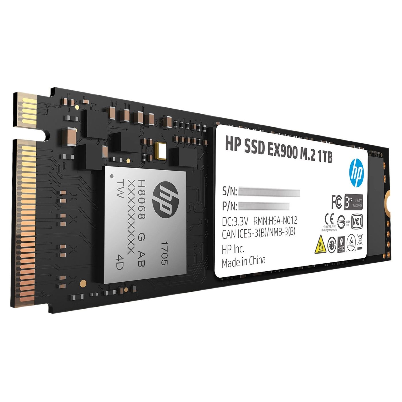 Купить SSD диск HP EX900 1TB NVMe 1.3 M.2 PCIe 3.0 x4 3D V-NAND TLC (5XM46AA#ABB) - фото 3