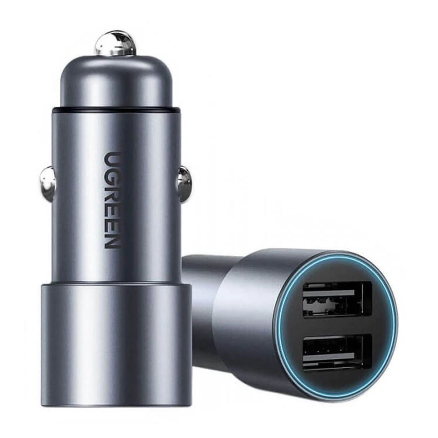 Купить Автозарядка Ugreen CD130 2xUSB 24W (USB-A) QC 3.0 Gray (50592) - фото 1
