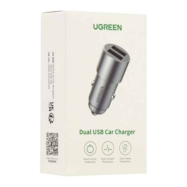 Купить Автозарядка Ugreen CD130 2xUSB 24W (USB-A) QC 3.0 Gray (50592) - фото 4