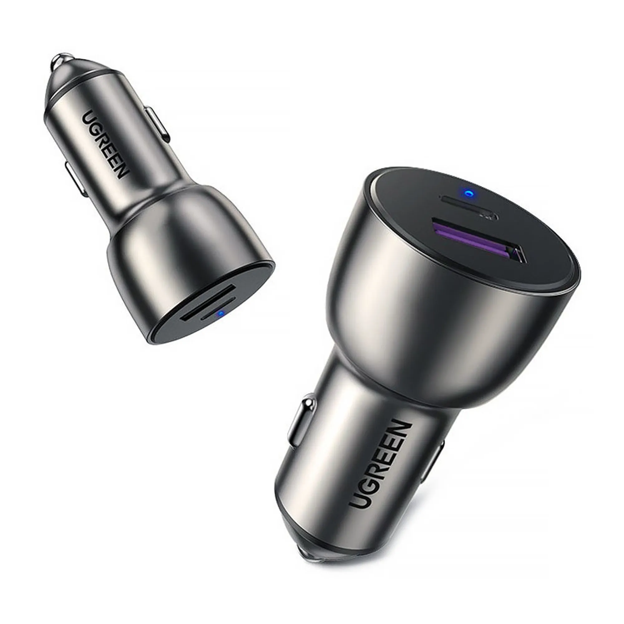 Купить Автозарядка Ugreen CD213 2xUSB 36W (USB-C+USB-A) QC 3.0+ Cosmic Gray (60980) - фото 3