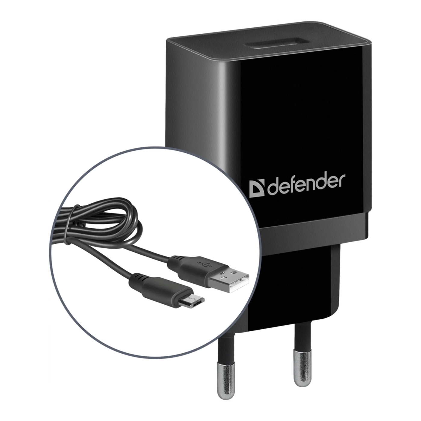 Купити Зарядний пристрій Defender UPC-11 1xUSB 11W 2.1А + кабель micro-USB Black (83556) - фото 3