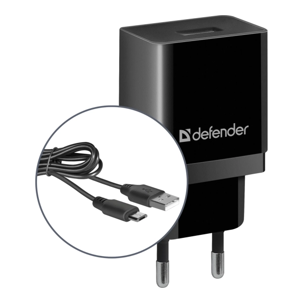 Купити Зарядний пристрій Defender UPC-11 1xUSB 11W 2.1А + кабель micro-USB Black (83556) - фото 3