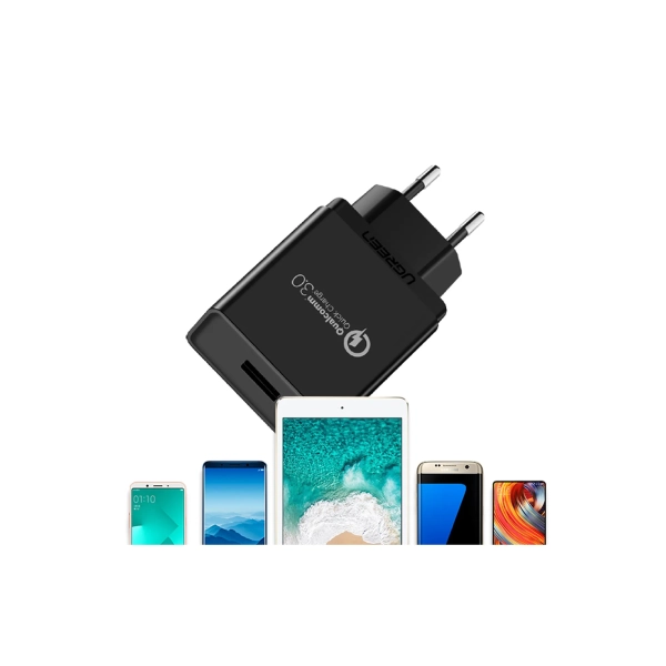 Купити Зарядний пристрій Ugreen CD122 1xUSB 18W (USB A QC 3.0) Fast Charger Black (70273) - фото 3