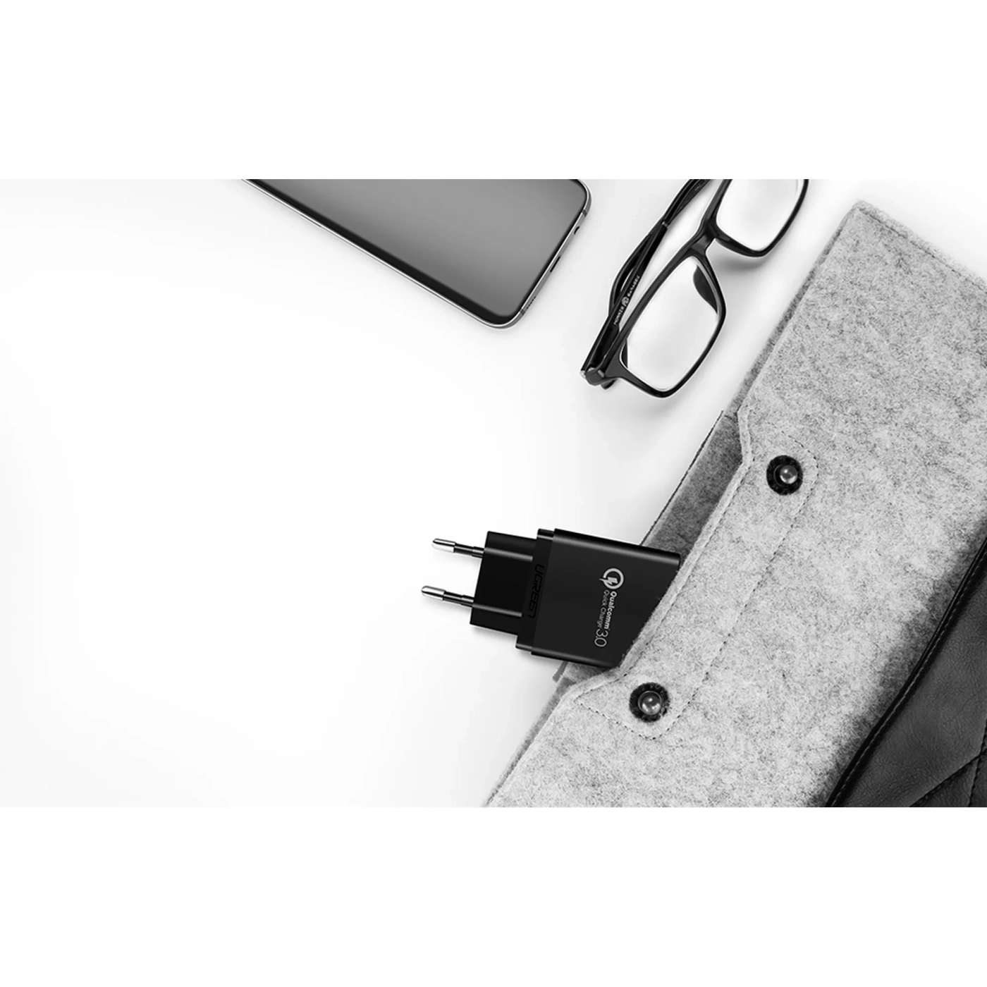 Купити Зарядний пристрій Ugreen CD122 1xUSB 18W (USB A QC 3.0) Fast Charger Black (70273) - фото 5