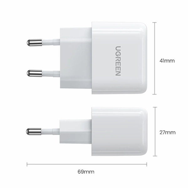 Купить Зарядное устройство Ugreen CD241 1xUSB 20W (USB С QC4.0+/PD3.0) Mini Charger White (10220) - фото 8