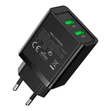 Купити Зарядний пристрій Vention 2xUSB 36W (USB-Ax2) QC3.0 Black (FBAB0-EU) - фото 2